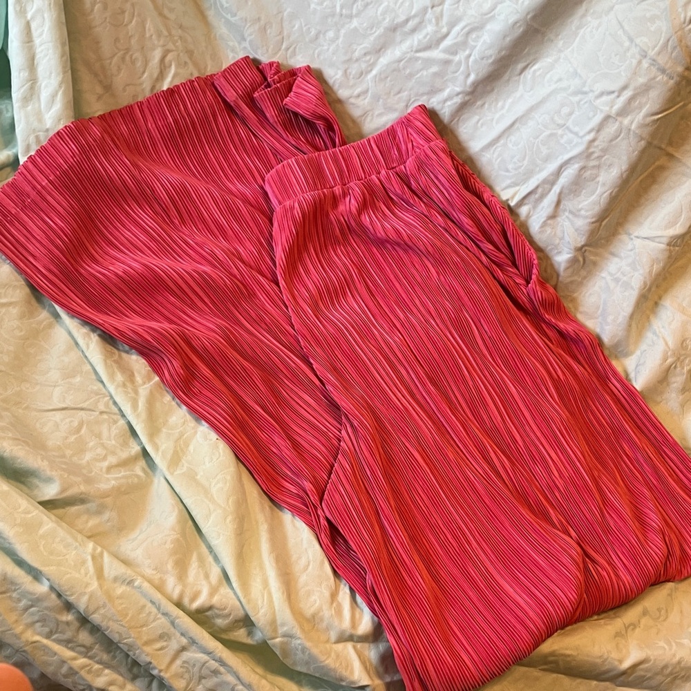 New York & Company Pink Wide Leg Pants